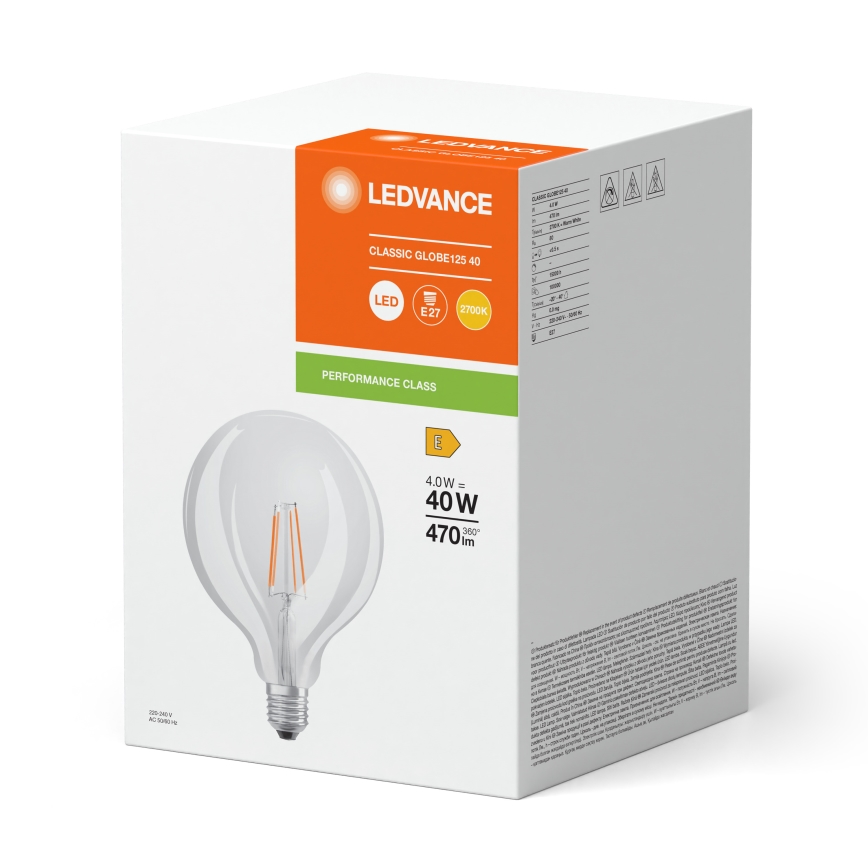LED Žárovka GLOBE CLASSIC FILAMENT G125 E27/4W/230V 2700K - Ledvance