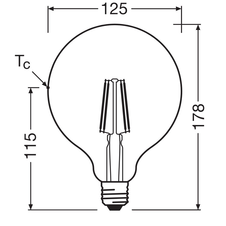 LED Žárovka GLOBE CLASSIC FILAMENT G125 E27/4W/230V 2700K - Ledvance