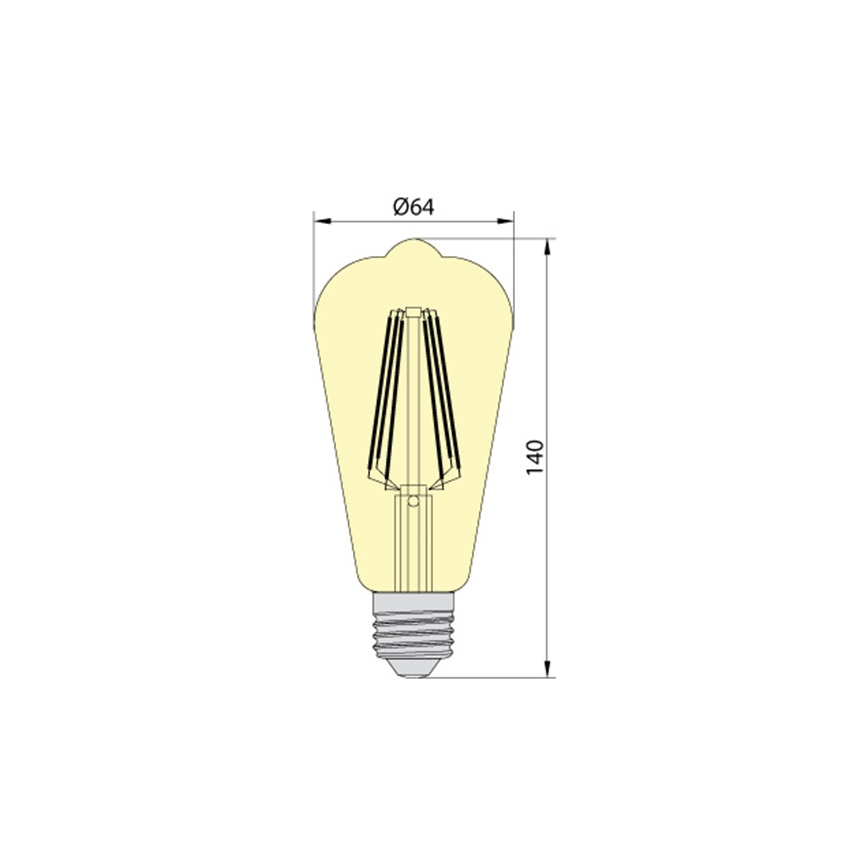 LED Žárovka LEDSTAR AMBER ST64 E27/10W/230V 2200K