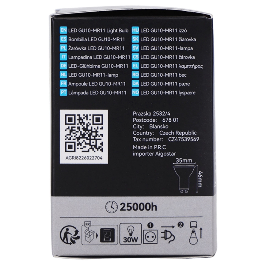 LED Žárovka MR11 GU10/4W/230V 3000K - BRILAGI