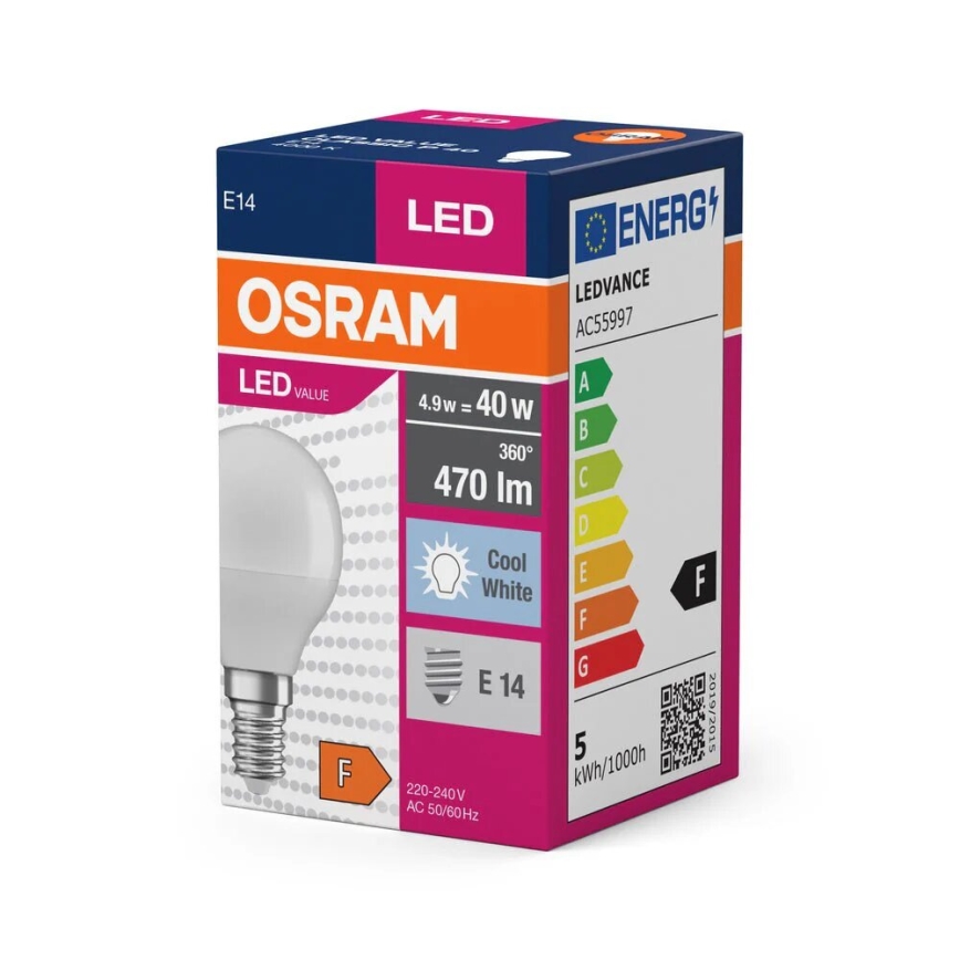 LED Žárovka P40 E14/4,9W/230V 4000K - Osram