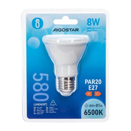 LED Žárovka PAR20 E27/8W/230V 6500K - Aigostar