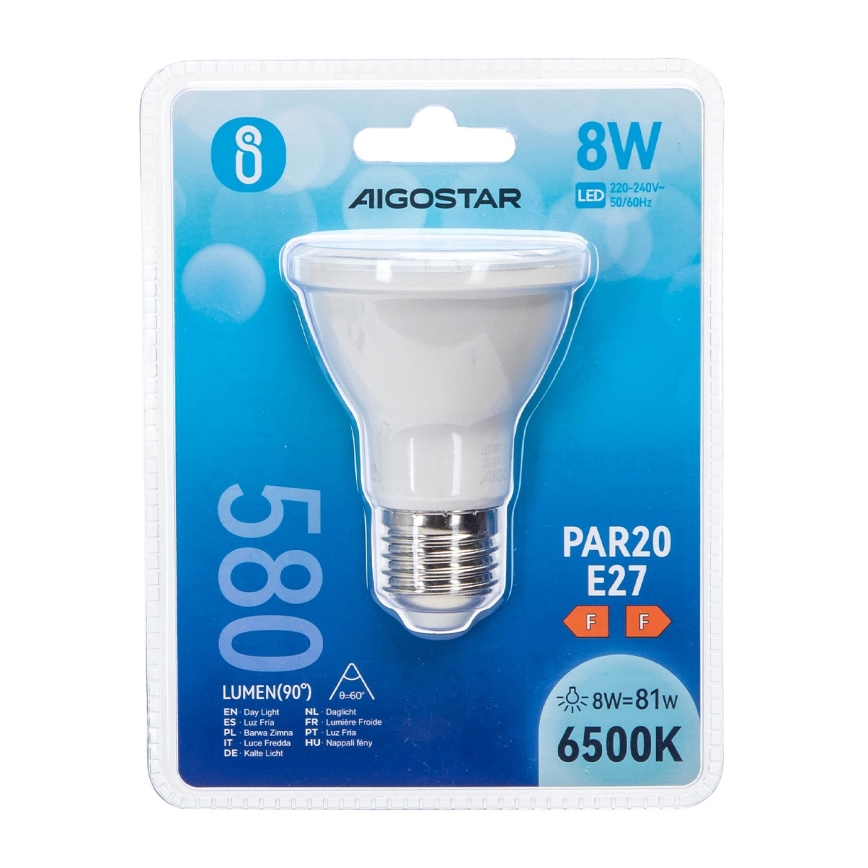 LED Žárovka PAR20 E27/8W/230V 6500K - Aigostar