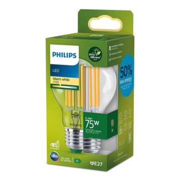 LED Žárovka Philips A60 E27/5,2W/230V 2700K