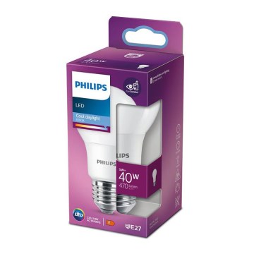 LED Žárovka Philips A60 E27/5W/230V 6500K