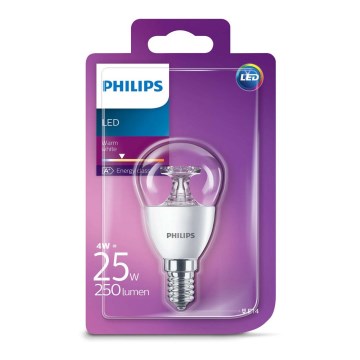 LED žárovka Philips E14/4W/230V 2700K - LUSTER čirá