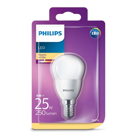 LED žárovka Philips E14/4W/230V 2700K - LUSTER mléčná