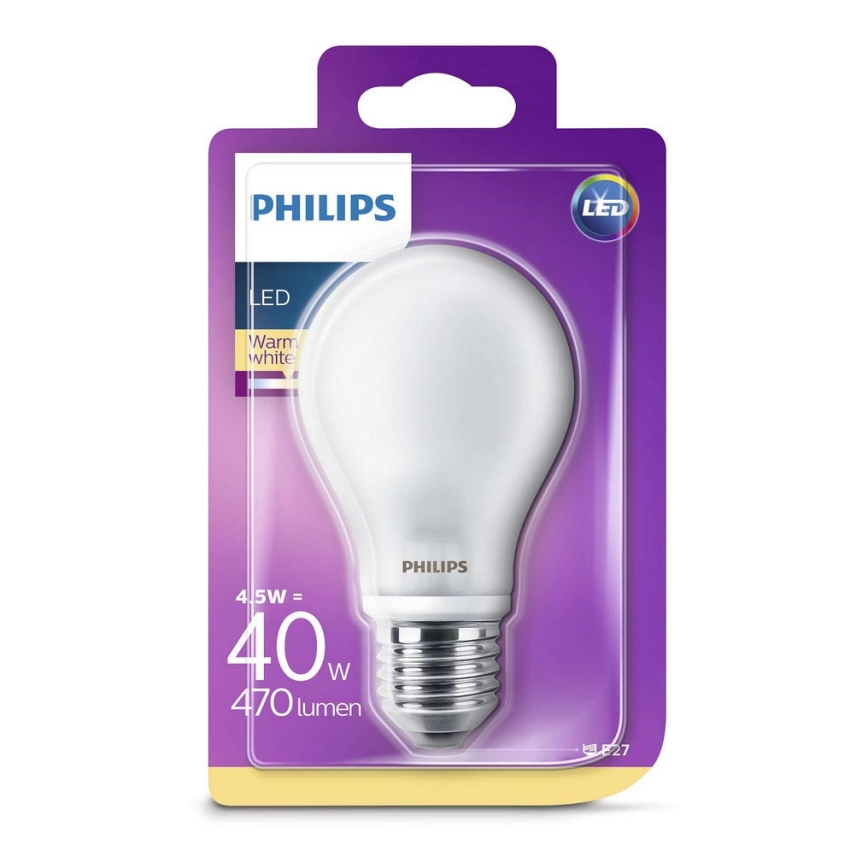 LED Žárovka Philips E27/4,5W/230V 2700K