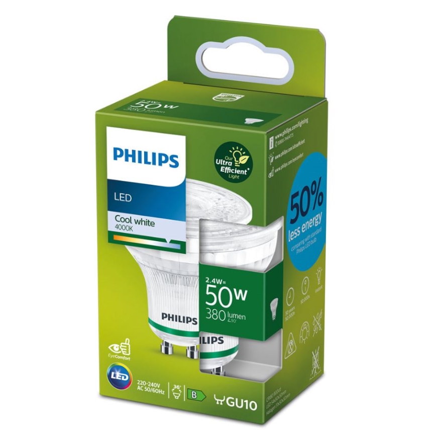 LED Žárovka Philips GU10/2,4W/230V 4000K