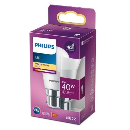 LED Žárovka Philips P45 B22/5W/230V 2700K