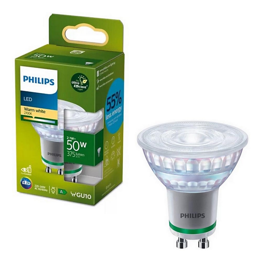 LED Žárovka Philips PAR16 GU10/2,1W/230V 2700K