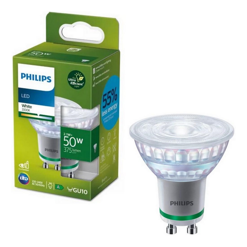 LED Žárovka Philips PAR16 GU10/2,1W/230V 3000K