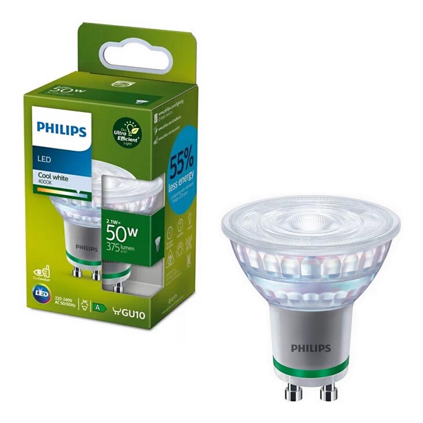 LED Žárovka Philips PAR16 GU10/2,1W/230V 4000K