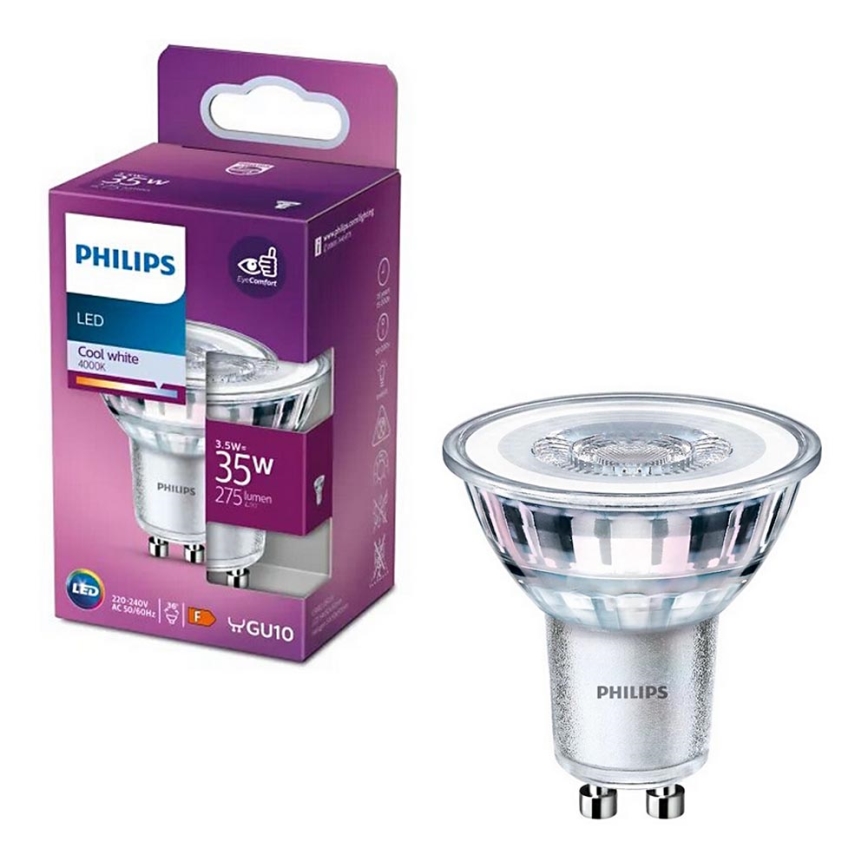 LED Žárovka Philips PAR16 GU10/3,5W/230V 4000K