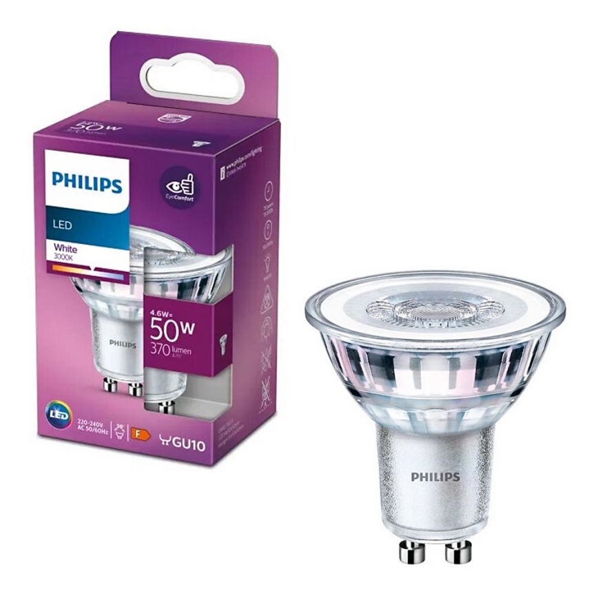 LED Žárovka Philips PAR16 GU10/4,6W/230V 3000K