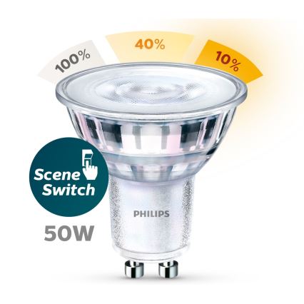 LED Žárovka Philips SCENE SWITCH GU10/5W/230V 2200K-2700K