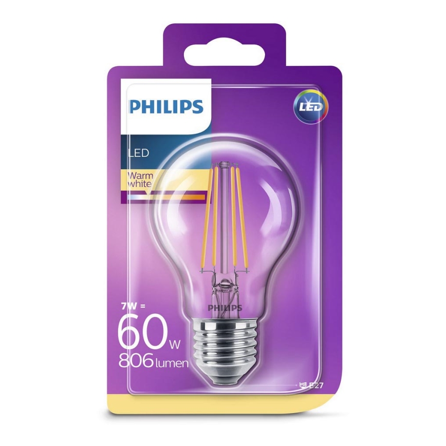 LED Žárovka Philips VINTAGE A60 E27/7W/230V 2700K