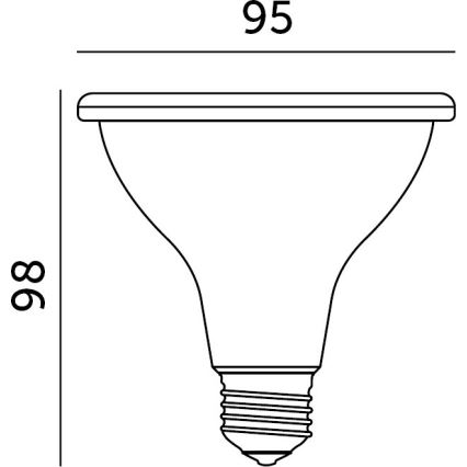 LED Žárovka pro růst rostlin VITABLOOM E27/9W/230V 1200K černá - Brilagi