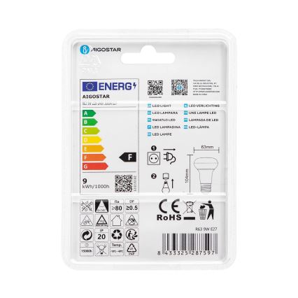 LED Žárovka R63 E27/9W/230V 3000K - Aigostar