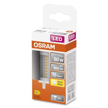 LED Žárovka R7s/7,3W/230V 2700K 78 mm - Osram