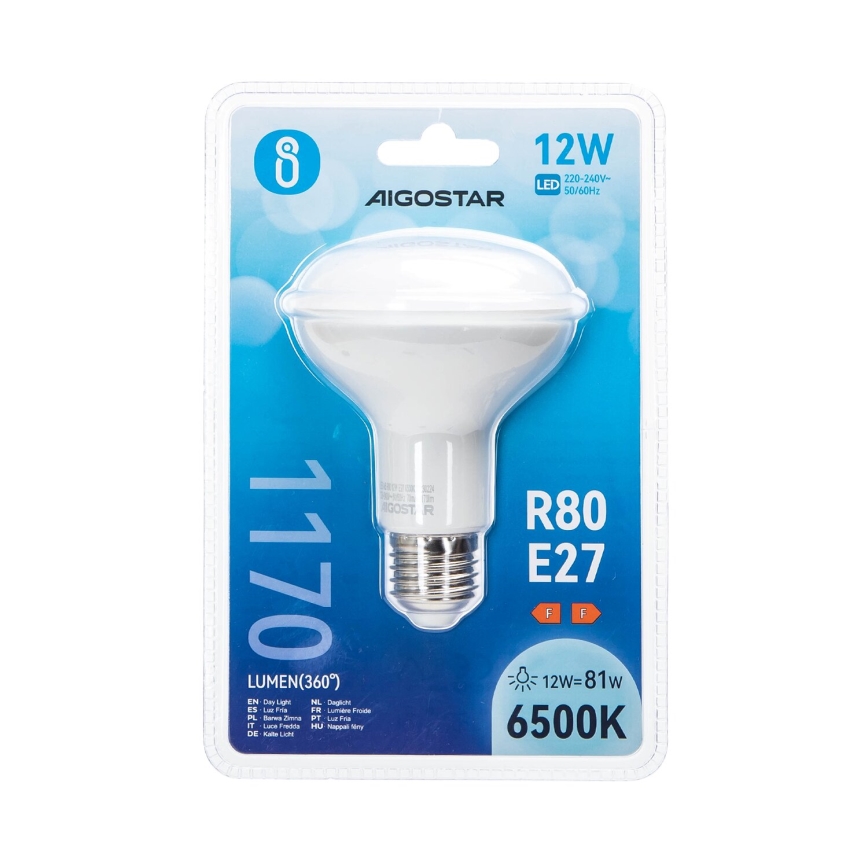 LED Žárovka R80 E27/12W/230V 6500K - Aigostar