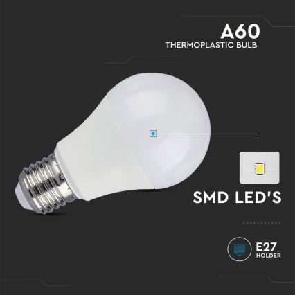 LED Žárovka SAMSUNG CHIP A60 E27/8,5W/230V 6500K