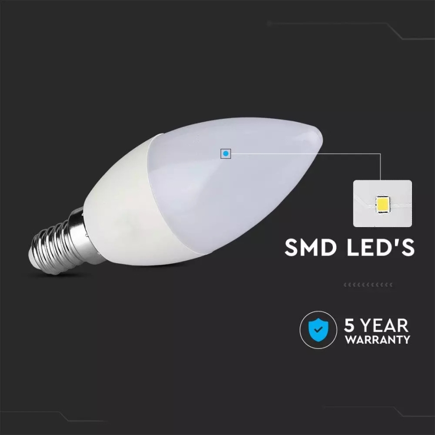 LED Žárovka SAMSUNG CHIP C37 E14/5,5W/230V 4000K