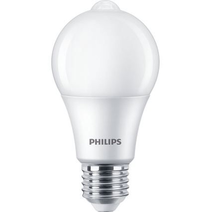 LED Žárovka se senzorem Philips A60 E27/8W/230V 2700K