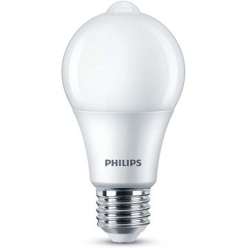 LED Žárovka se senzorem pohybu Philips E27/8W/230V 2700K