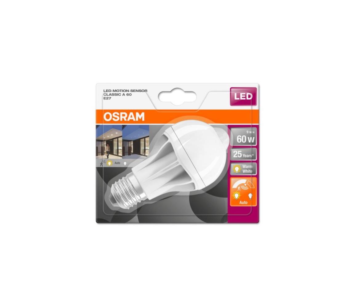 Osram LED Žárovka se senzorem pohybu STAR E27/9W/230V 2700K