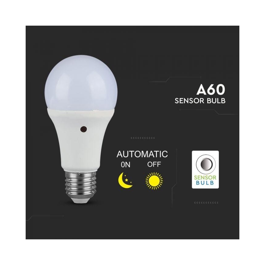 LED Žárovka se soumrakovým senzorem E27/9W/230V 2700K