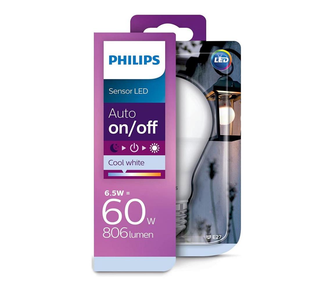 Philips LED Žárovka se soumrakovým senzorem Philips A60 E27/6,5W/230V 4000K P4581