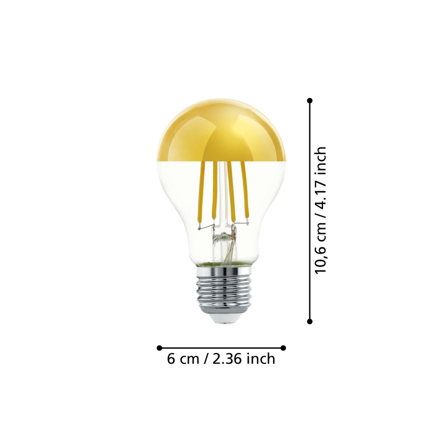 LED Žárovka se zrcadlovým vrchlíkem A60 E27/7,3W/230V 2700K - Eglo 110031