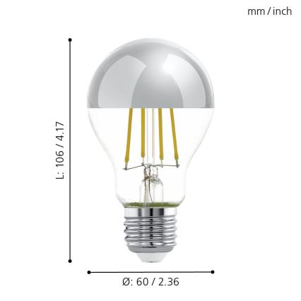 LED Žárovka se zrcadlovým vrchlíkem A60 E27/7W/230V 2700K - Eglo 11834