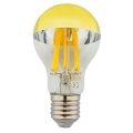 LED Žárovka se zrcadlovým vrchlíkem DECOR MIRROR A60 E27/12W/230V 4200K zlatá