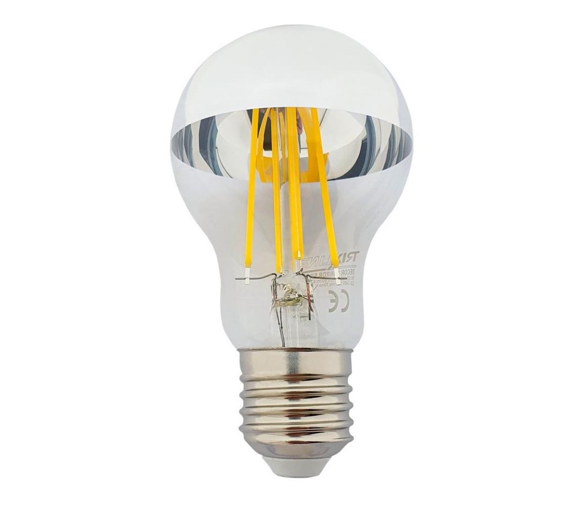 Baterie centrum LED Žárovka se zrcadlovým vrchlíkem DECOR MIRROR A60 E27/8W/230V 4200K stříbrná BC0369