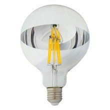LED Žárovka se zrcadlovým vrchlíkem DECOR MIRROR G125 E27/12W/230v 4200K stříbrná