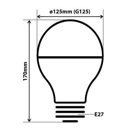 LED Žárovka se zrcadlovým vrchlíkem DECOR MIRROR G125 E27/12W/230V 4200K zlatá