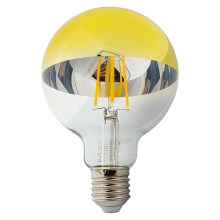 LED Žárovka se zrcadlovým vrchlíkem DECOR MIRROR G95 E27/8W/230V 4200K zlatá