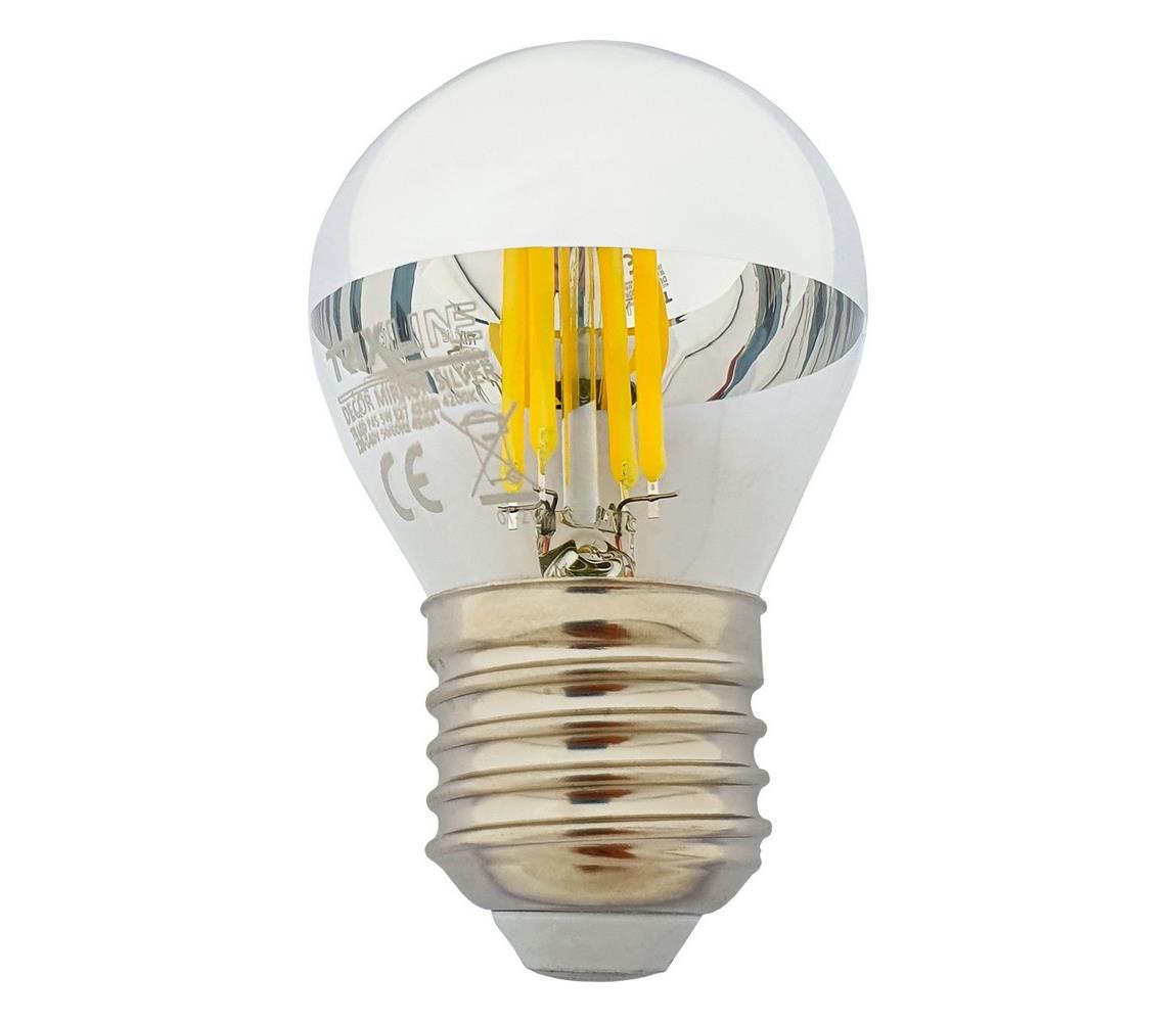  LED Žárovka se zrcadlovým vrchlíkem DECOR MIRROR P45 E27/5W/230V 4200K stříbrná 
