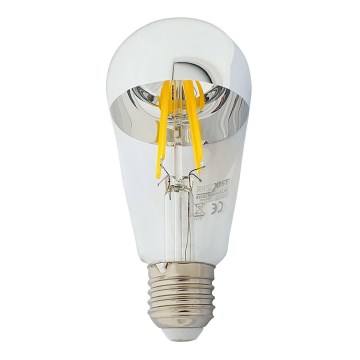 LED Žárovka se zrcadlovým vrchlíkem DECOR MIRROR ST64 E27/8W/230V 4200K stříbrná
