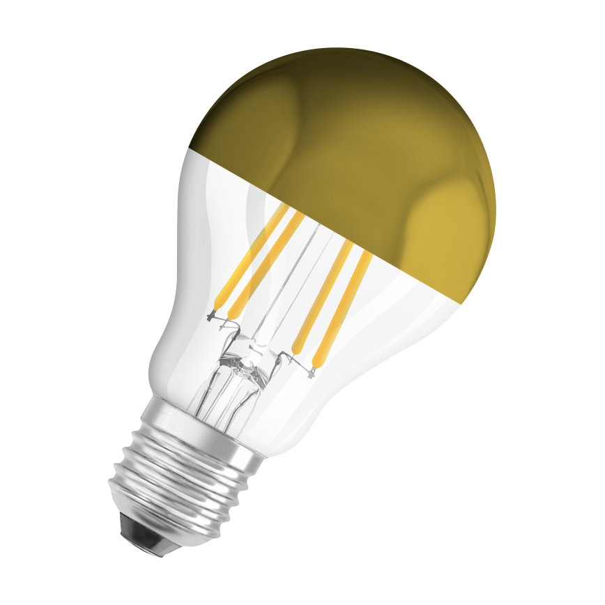 LED Žárovka se zrcadlovým vrchlíkem FILAMENT E27/6,5W/230V 2700K zlatá - Osram