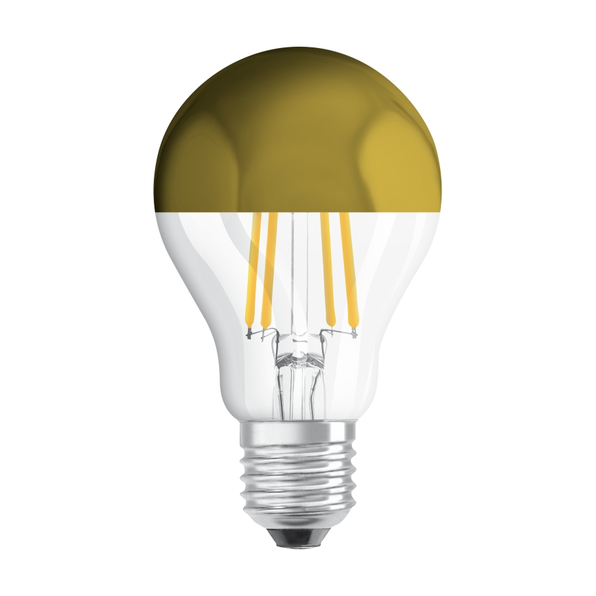 LED Žárovka se zrcadlovým vrchlíkem FILAMENT E27/6,5W/230V 2700K zlatá - Osram