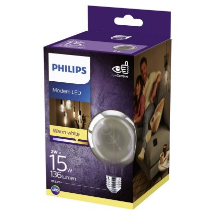 LED Žárovka SMOKY VINTAGE Philips Eye Comfort G93 E27/2,3W/230V 2700K