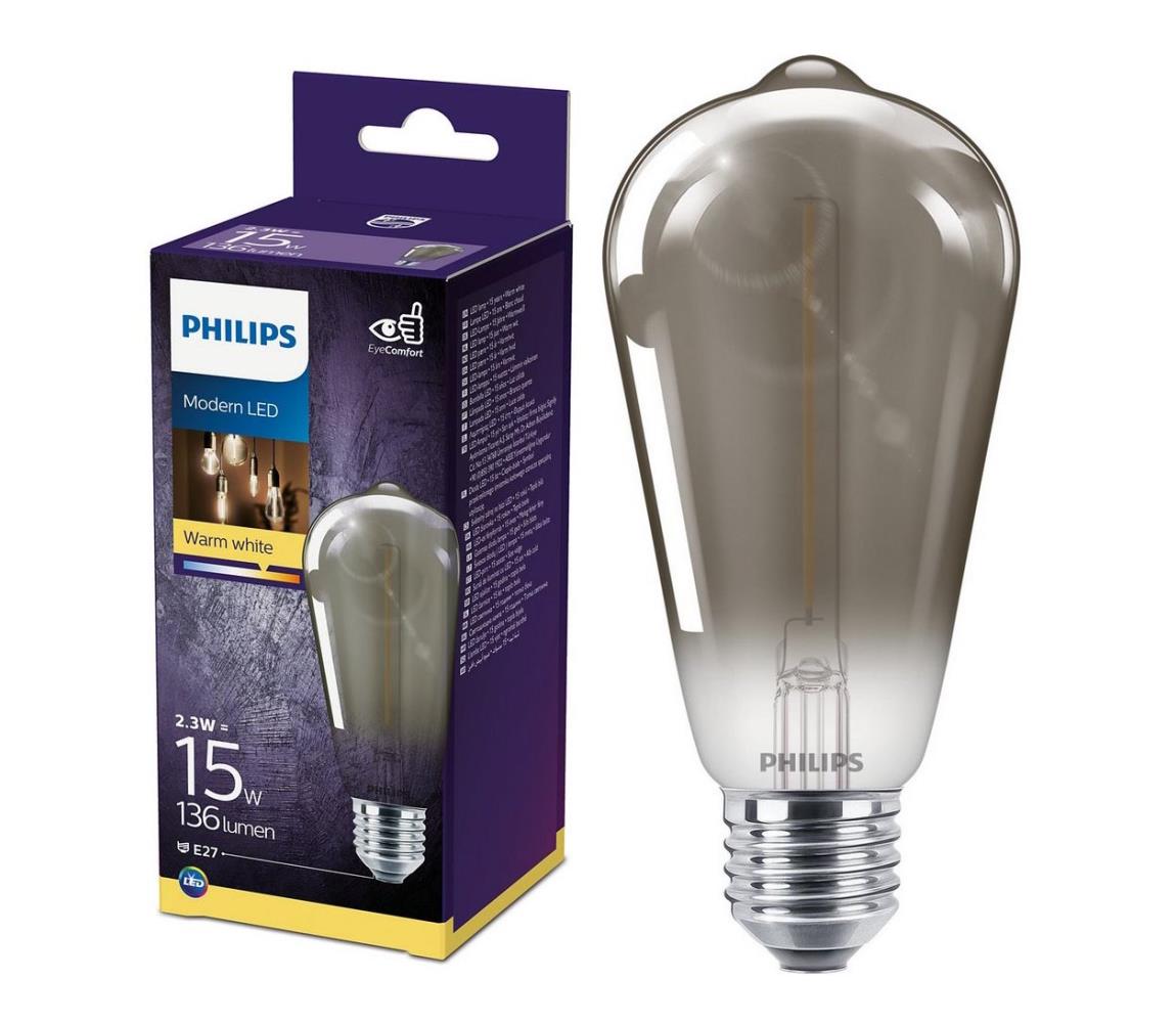 Philips LED Žárovka SMOKY VINTAGE Philips ST64 E27/2,3W/230V 2700K P3406