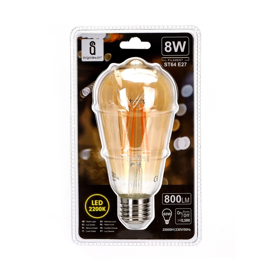 LED Žárovka ST64 E27/8W/230V 2200K - Aigostar