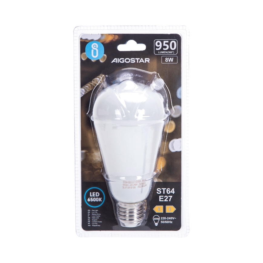 LED Žárovka ST64 E27/8W/230V 330° 6500K - Aigostar