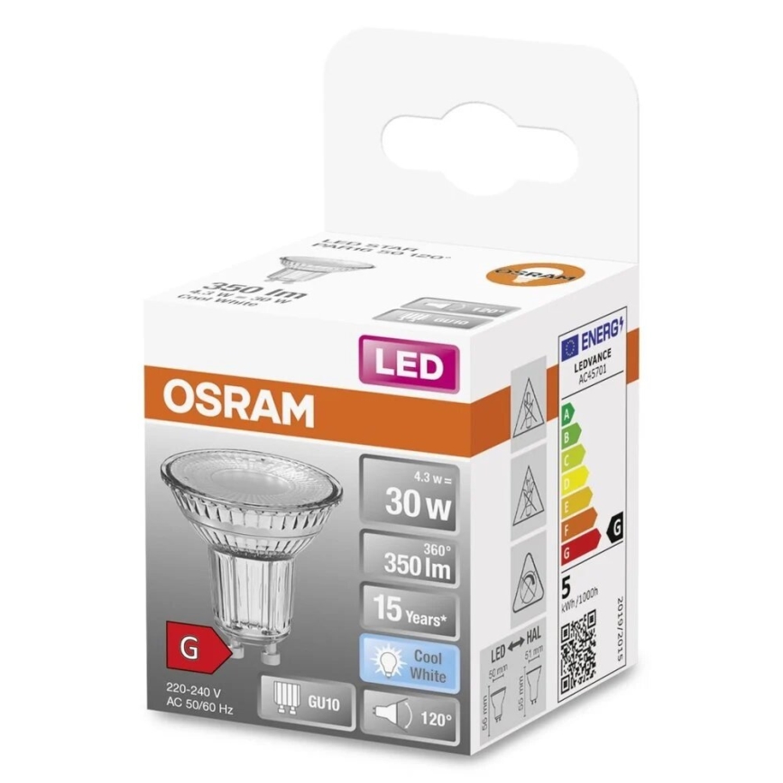 LED Žárovka STAR PAR16 GU10/4,3W/230V 4000K 120° - Osram