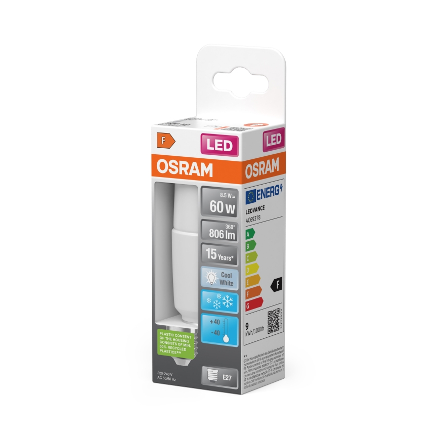 LED Žárovka STICK E27/8,5W/230V 4000K - Osram