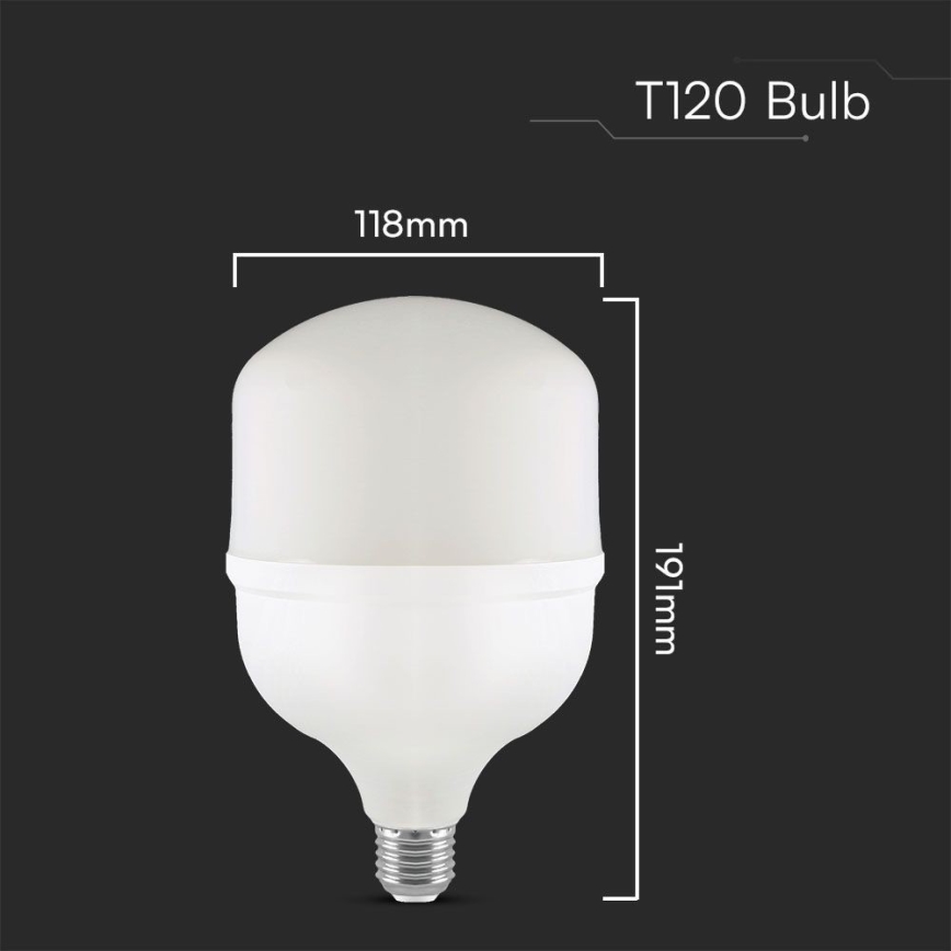 LED Žárovka T120 E27/40W/230V 6500K